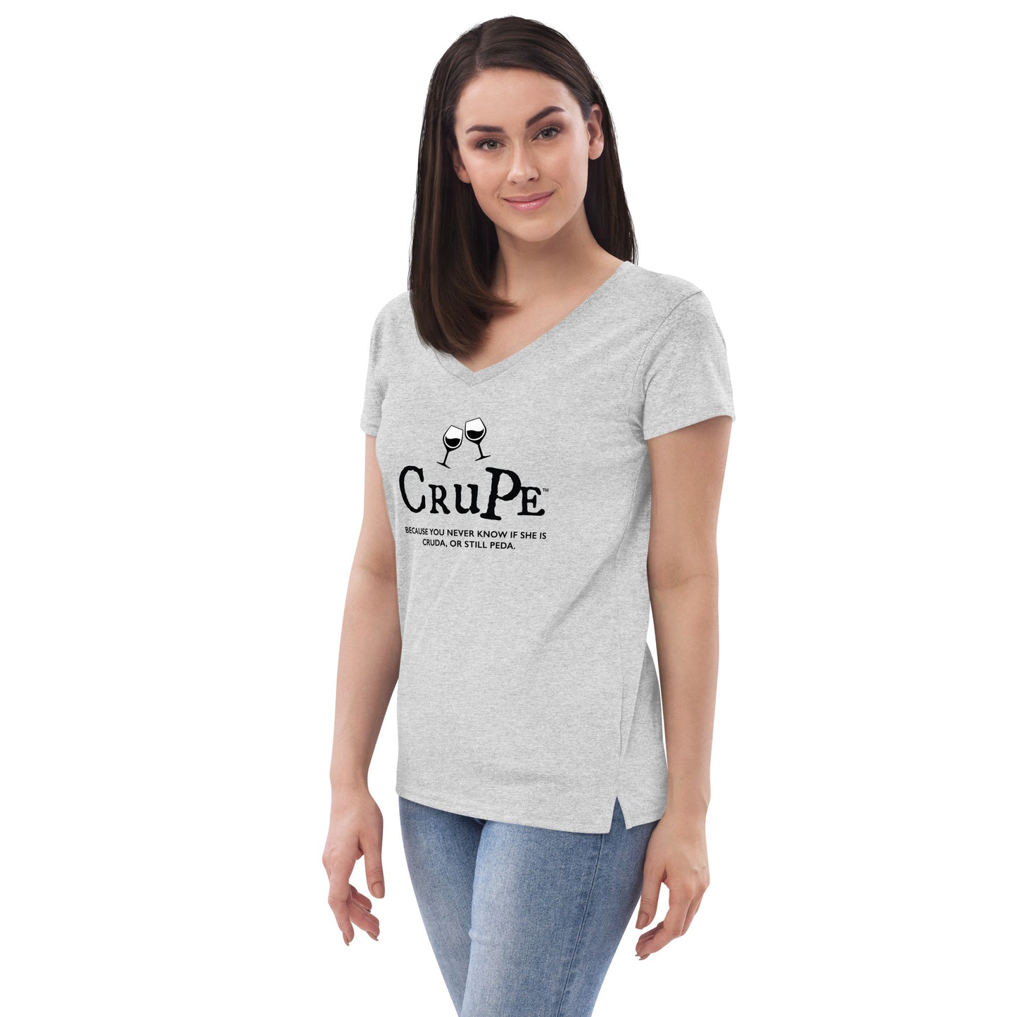 CruPe™ Signature Wine Women’s recycled v-neck t-shirt