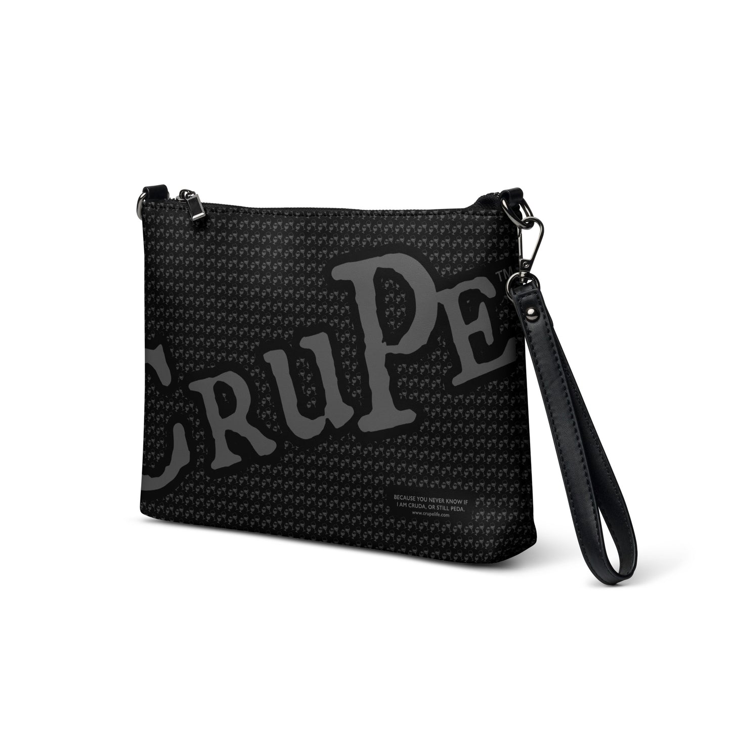 CruPe™ Signature Black Logo Crossbody Bag