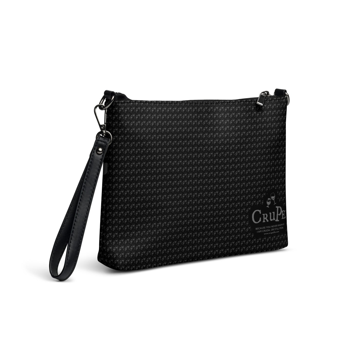 CruPe™ Signature Black Logo Crossbody Bag