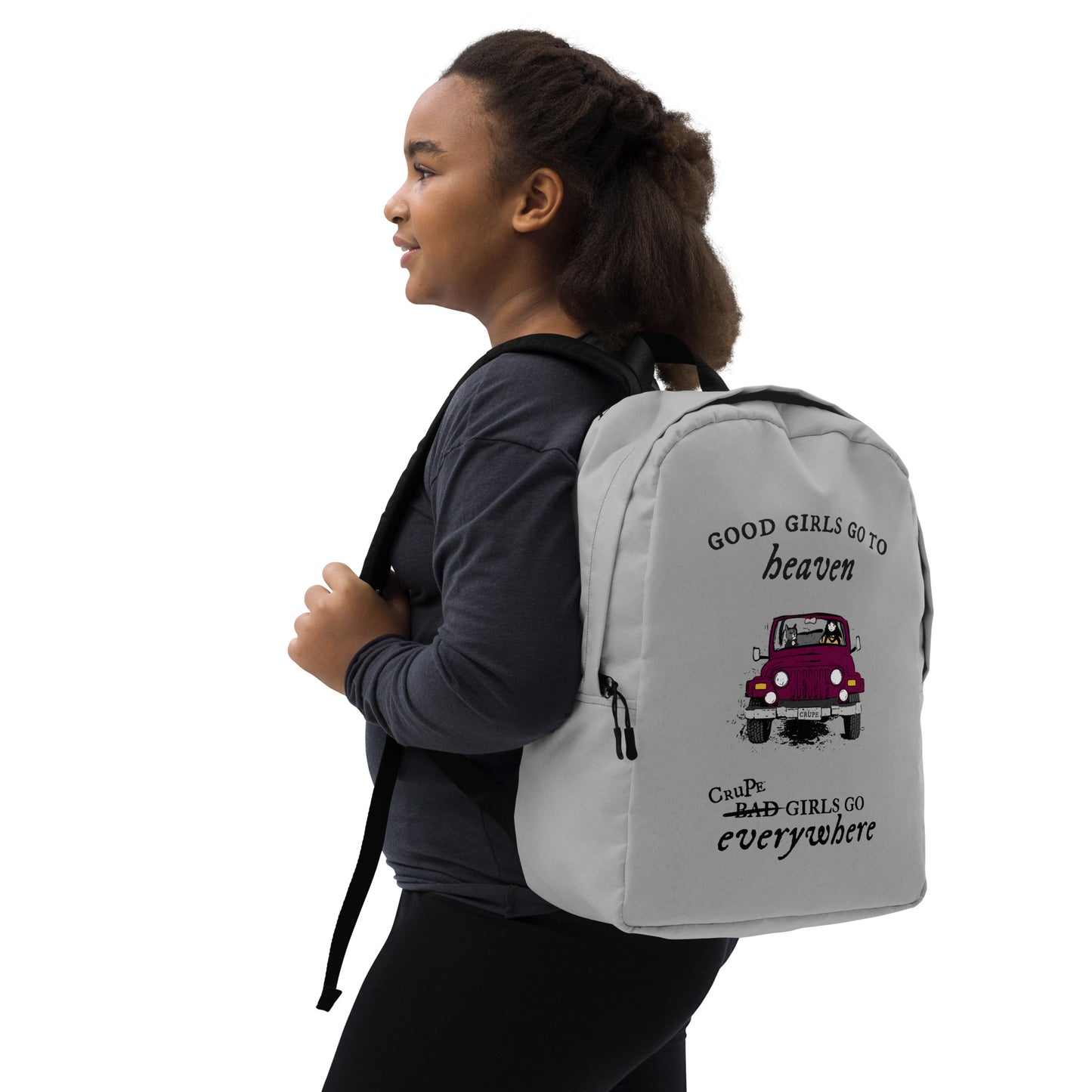 CruPe™ Good Girls Minimalist Backpack - Grey