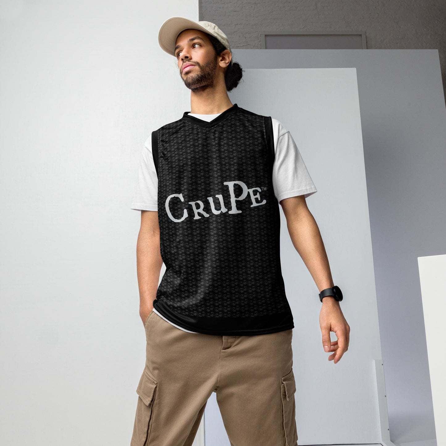 CruPe™ Signature Beer Print Recycled unisex basketball jersey