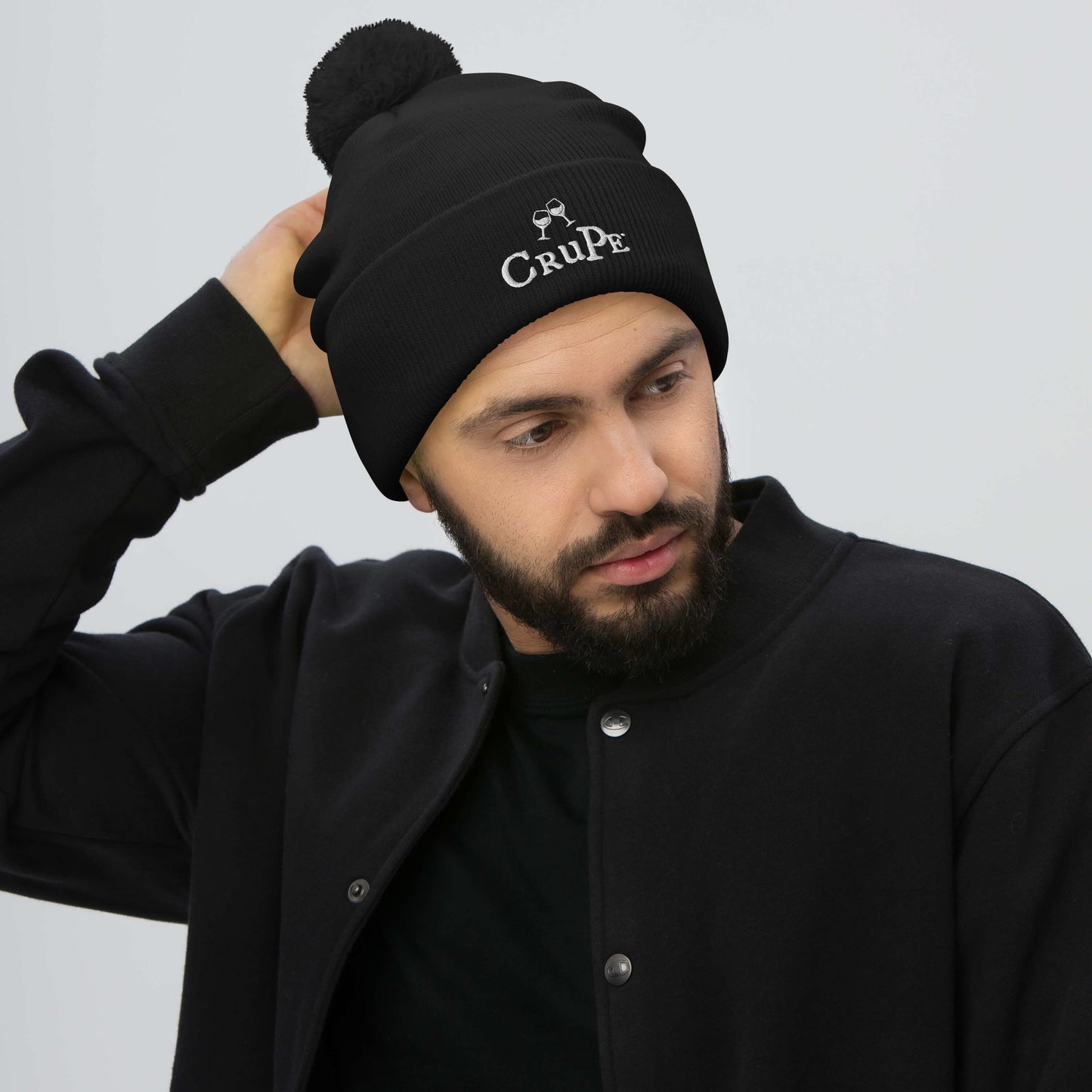 CruPe™ Signature Wine Logo Only Pom-Pom Beanie