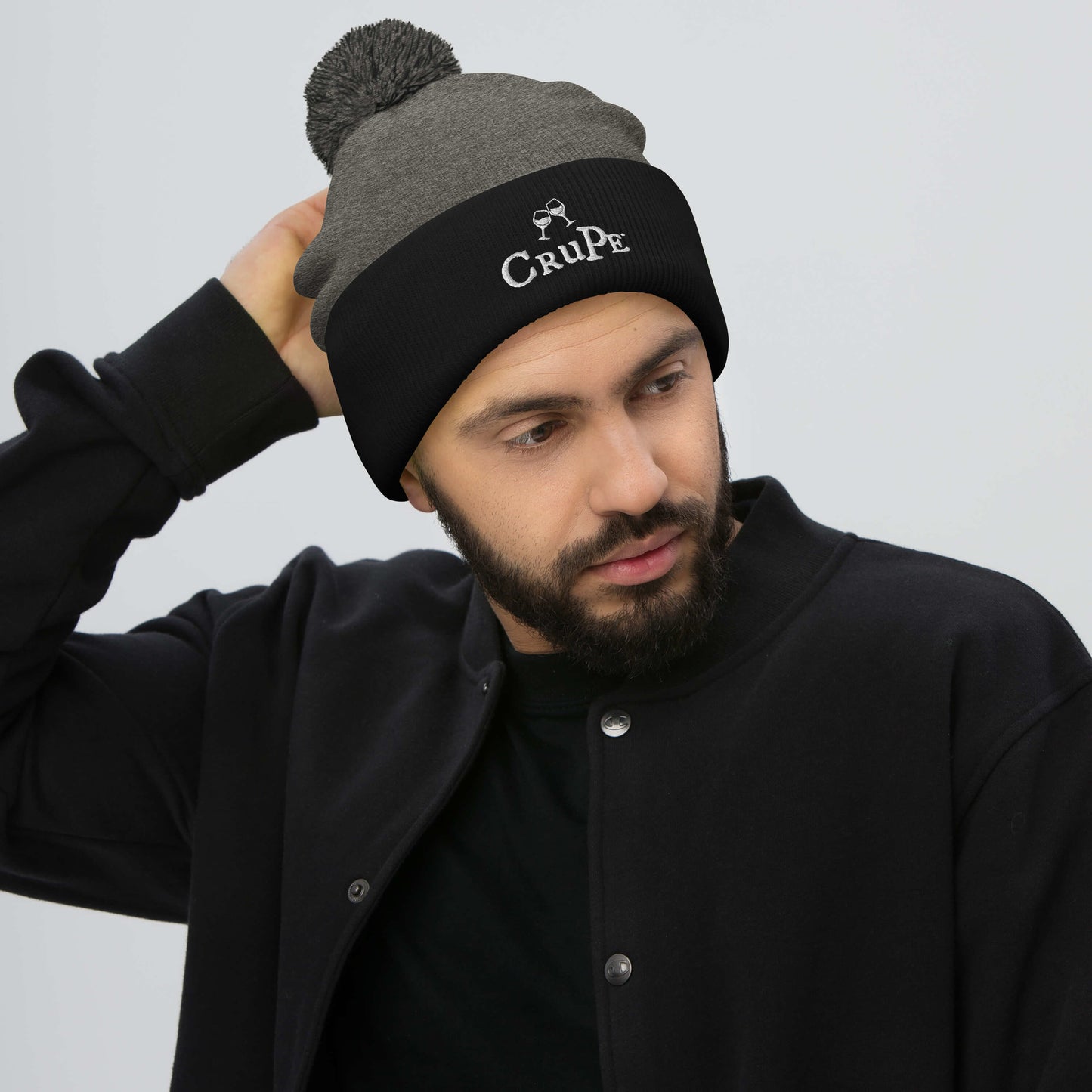 CruPe™ Signature Wine Logo Only Pom-Pom Beanie