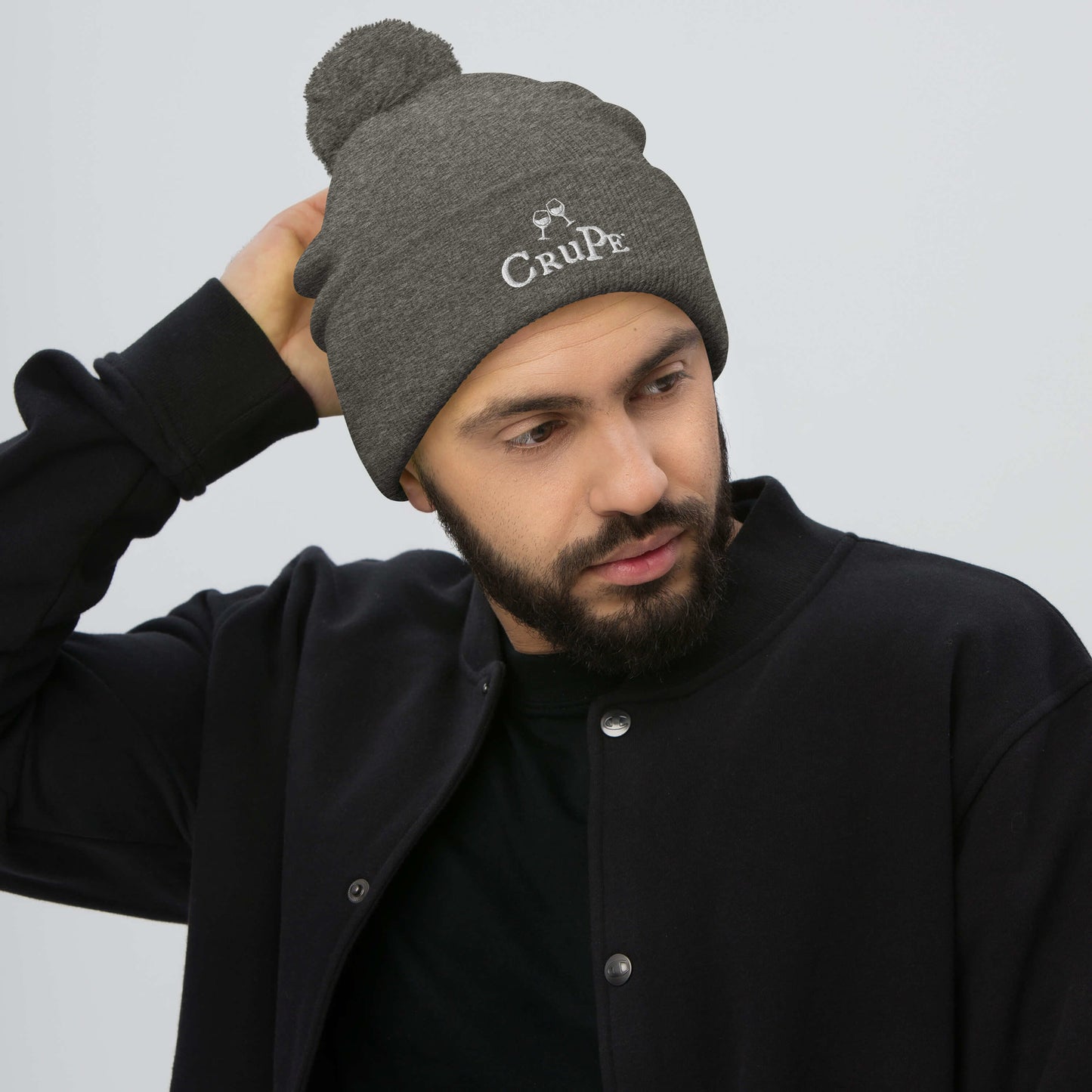 CruPe™ Signature Wine Logo Only Pom-Pom Beanie