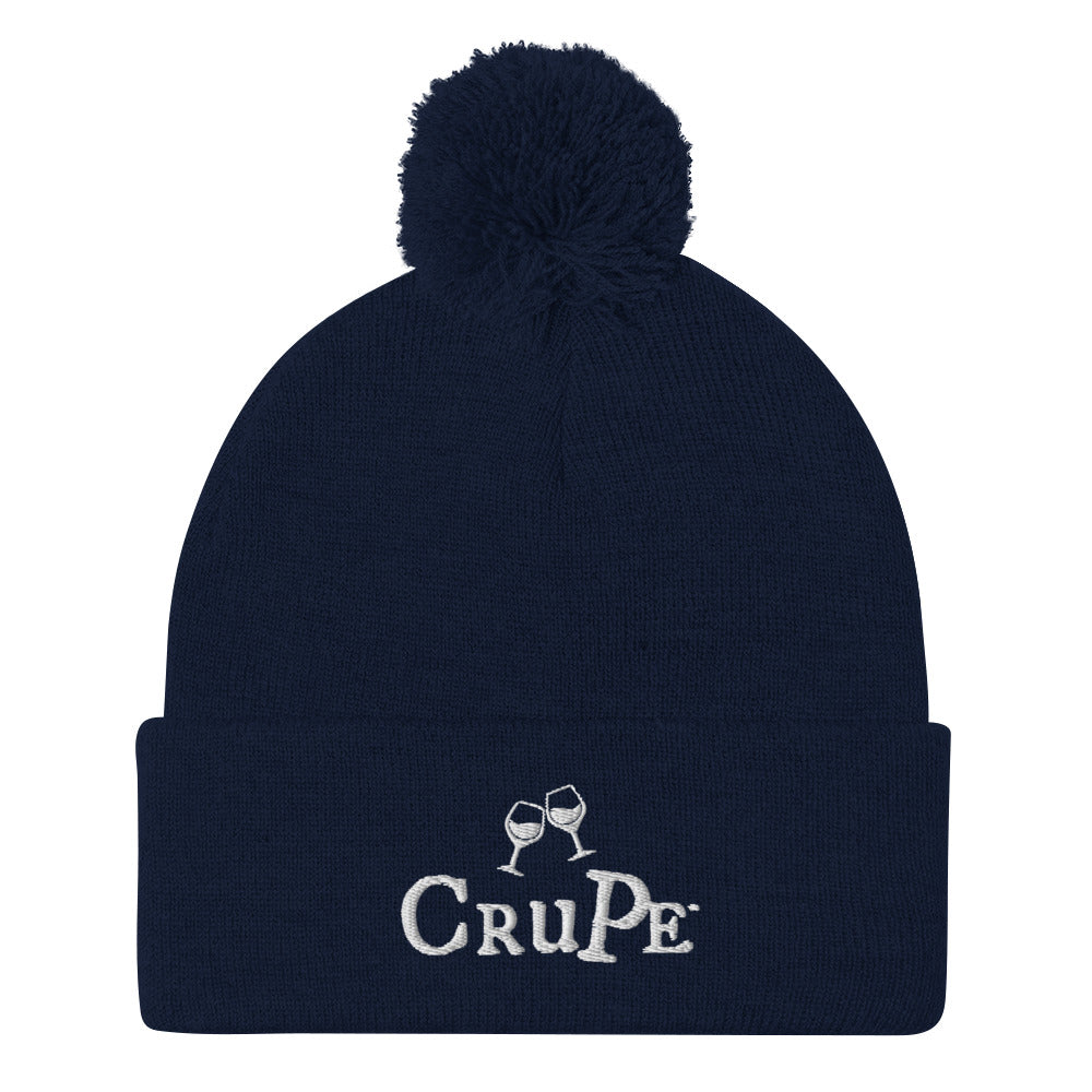 CruPe™ Signature Wine Logo Only Pom-Pom Beanie