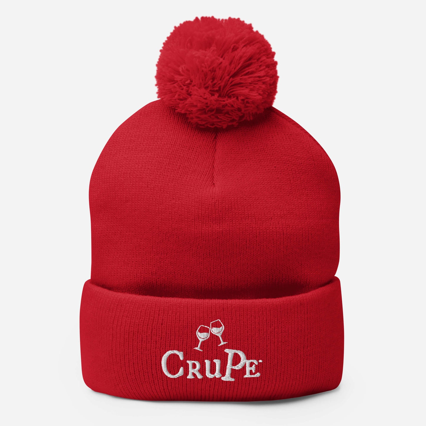 CruPe™ Signature Wine Logo Only Pom-Pom Beanie