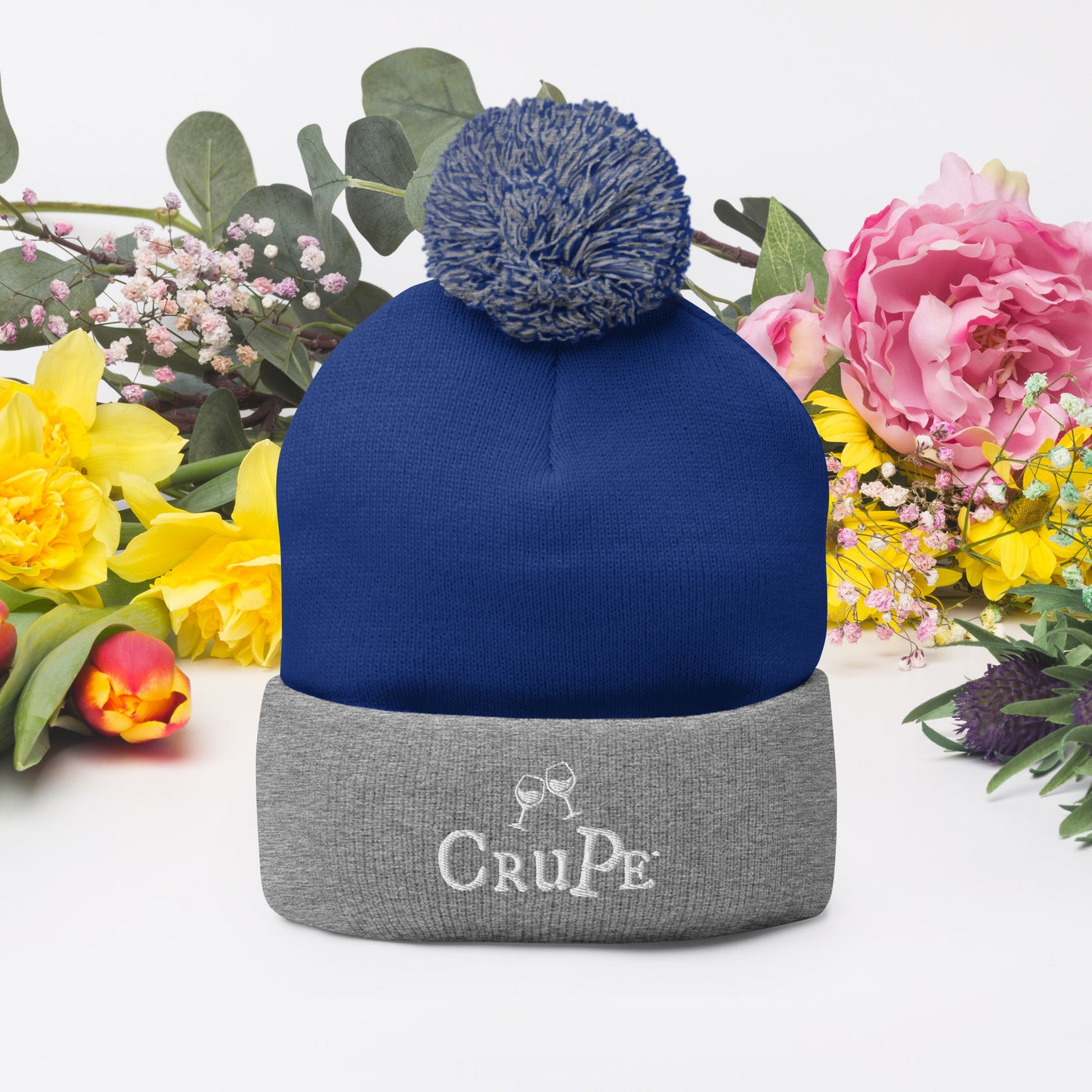 CruPe™ Signature Wine Logo Only Pom-Pom Beanie