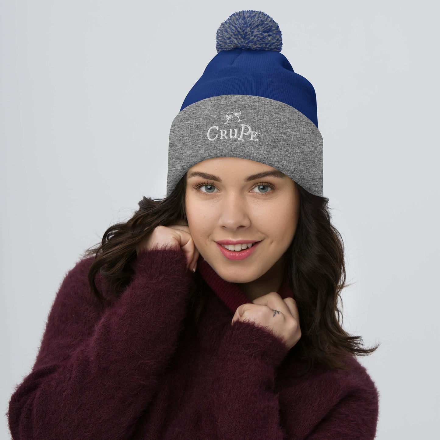 CruPe™ Signature Wine Logo Only Pom-Pom Beanie