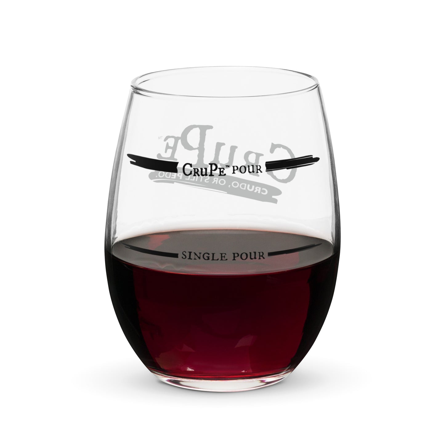 CruPe™ Signature Pour Stemless Wine Glass For Him