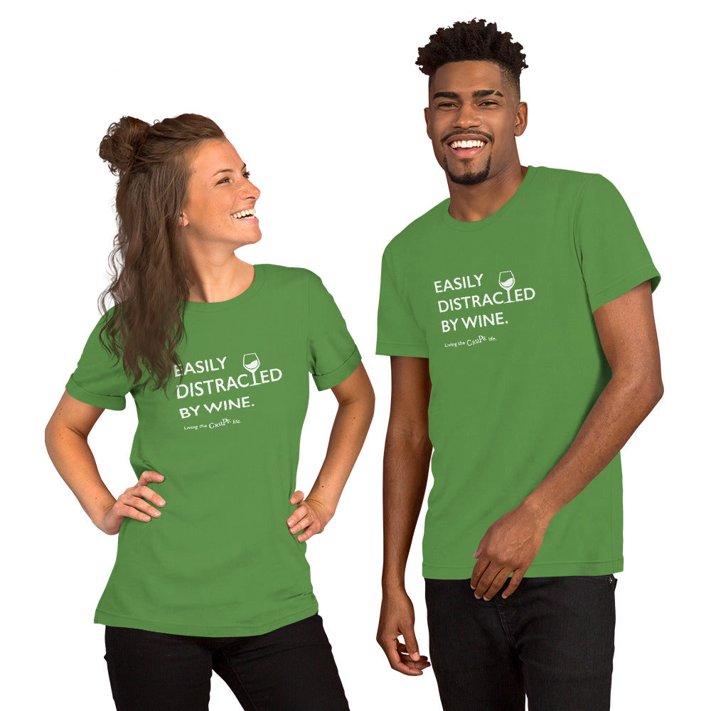 CruPe™ Easily Distracted By Wine Unisex t-shirt