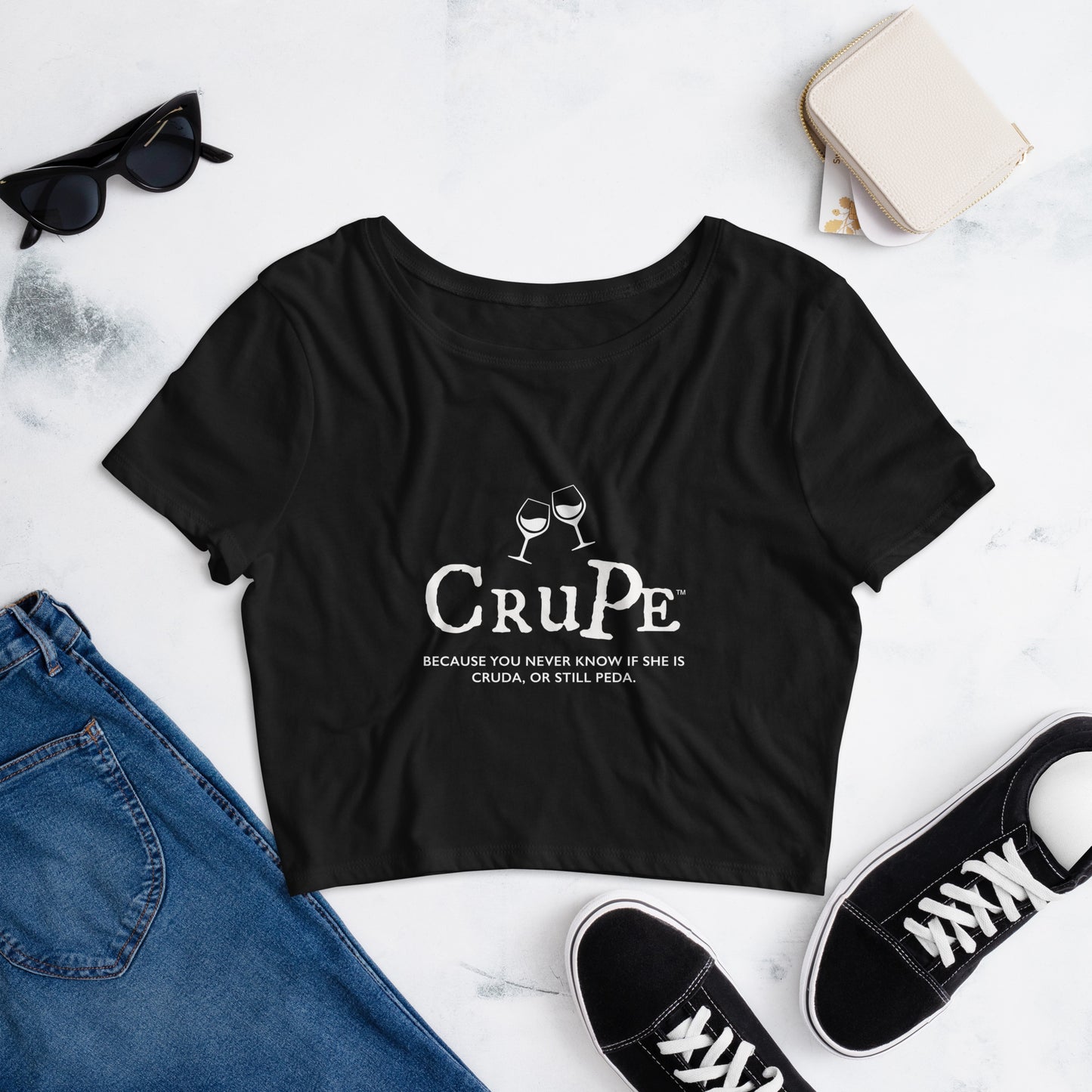 CruPe™ Signature Wine Women’s Crop Tee