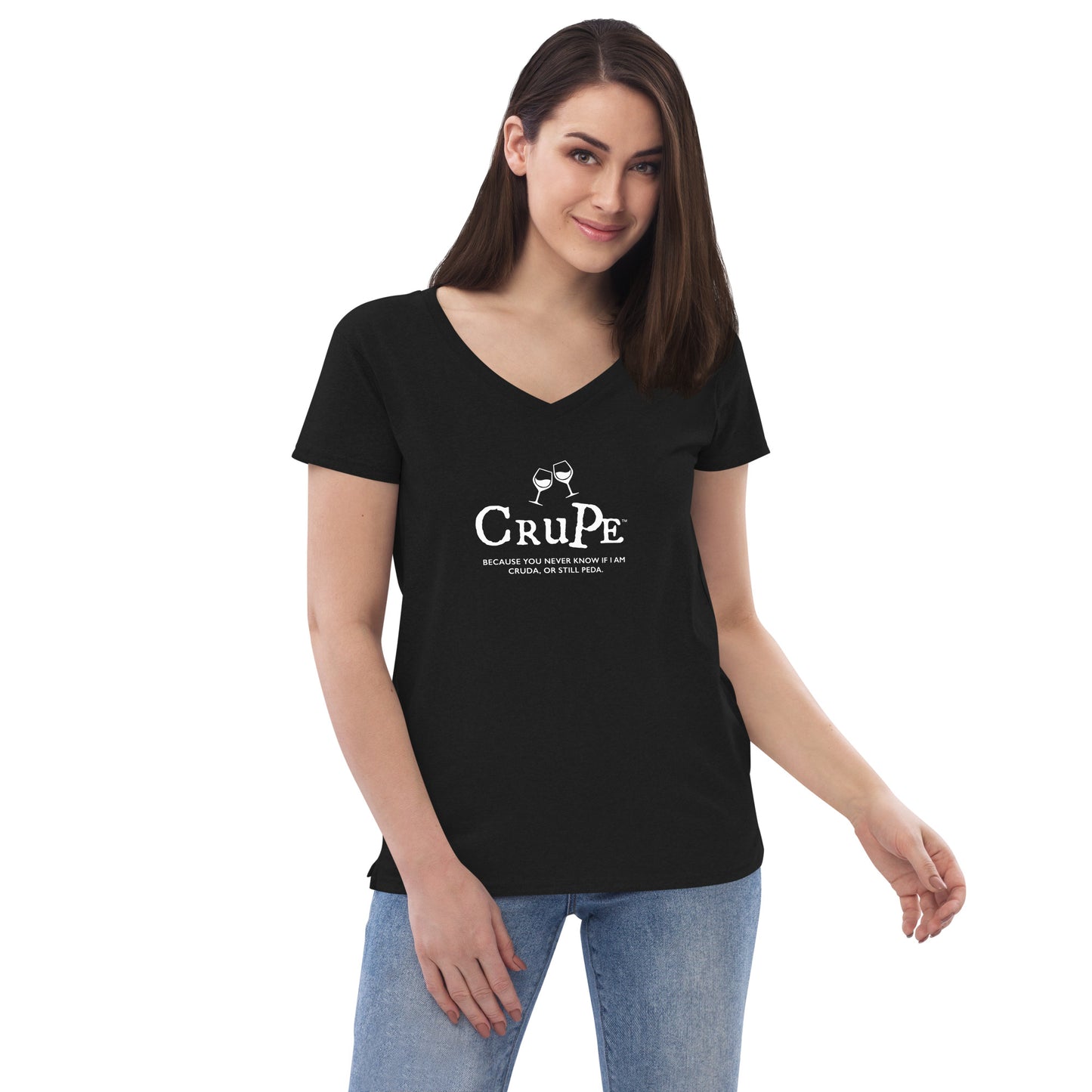 CruPe™ Signature Wine Women’s recycled v-neck t-shirt