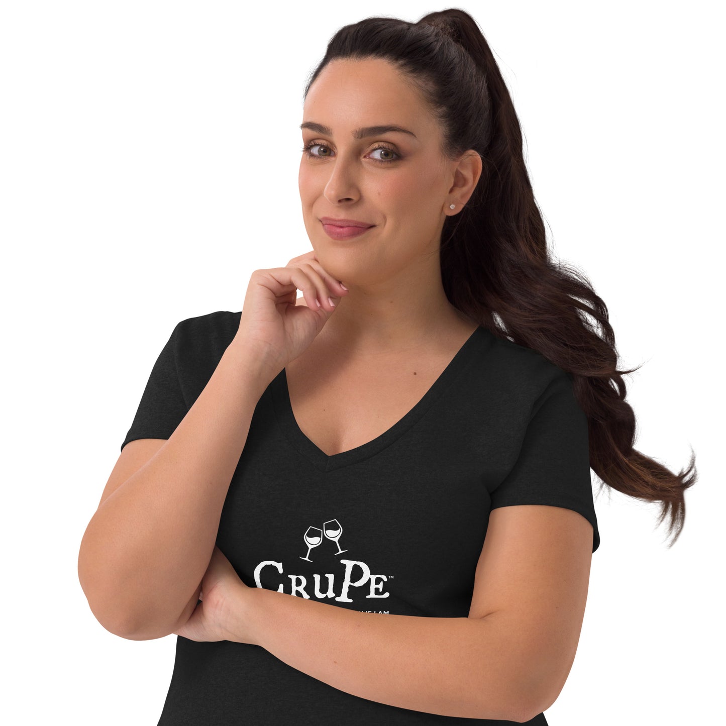 CruPe™ Signature Wine Women’s recycled v-neck t-shirt