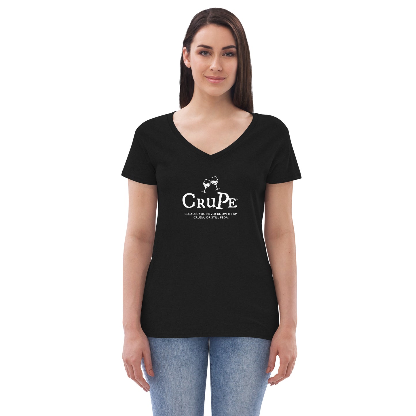 CruPe™ Signature Wine Women’s recycled v-neck t-shirt