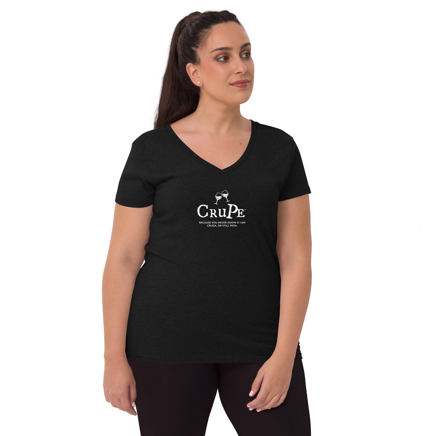 CruPe™ Signature Wine Women’s recycled v-neck t-shirt