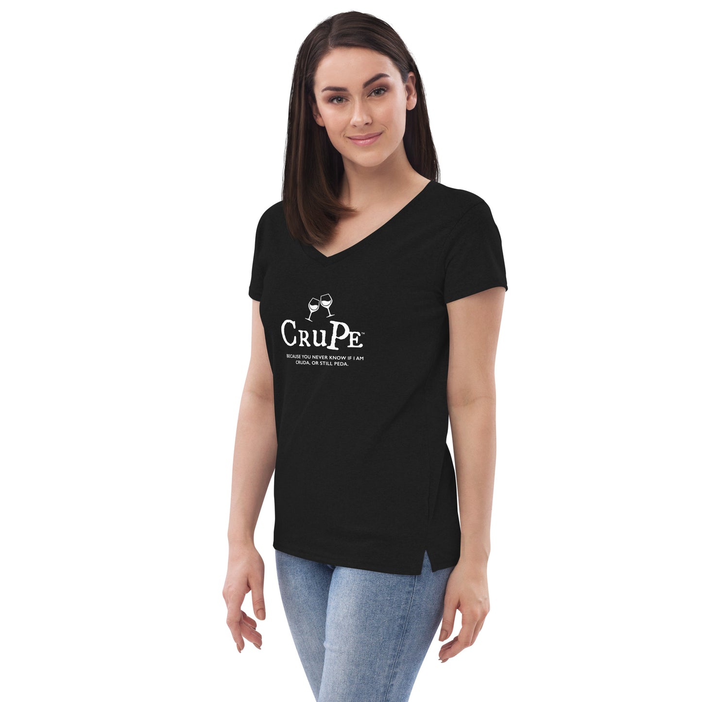 CruPe™ Signature Wine Women’s recycled v-neck t-shirt