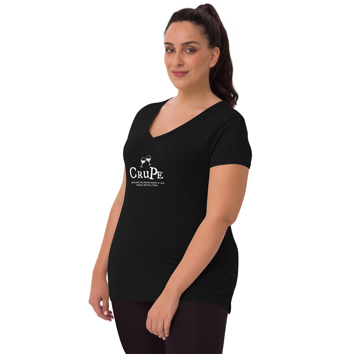 CruPe™ Signature Wine Women’s recycled v-neck t-shirt