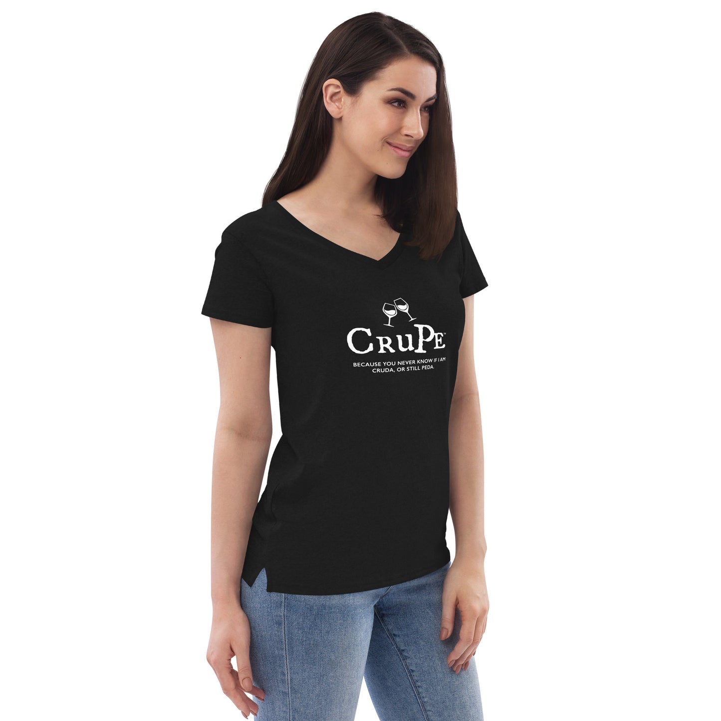 CruPe™ Signature Wine Women’s recycled v-neck t-shirt