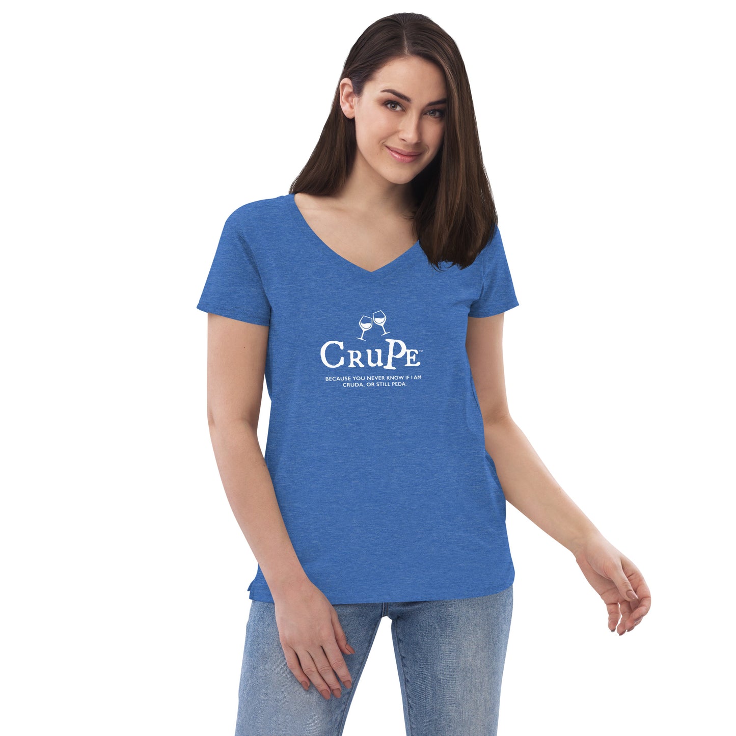 CruPe™ Signature Wine Women’s recycled v-neck t-shirt