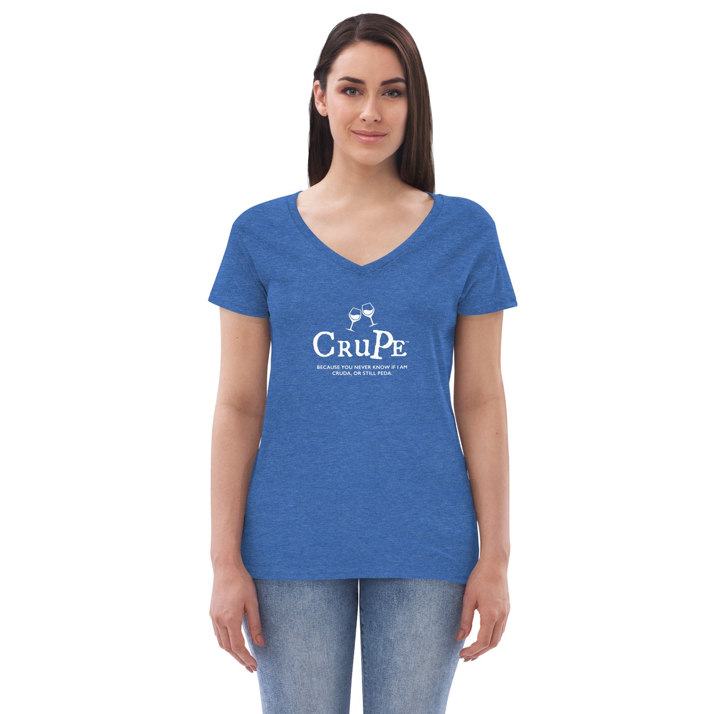 CruPe™ Signature Wine Women’s recycled v-neck t-shirt