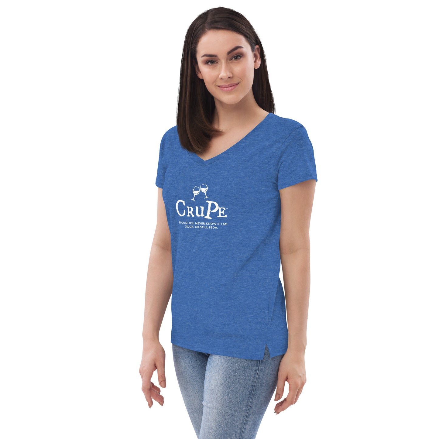 CruPe™ Signature Wine Women’s recycled v-neck t-shirt