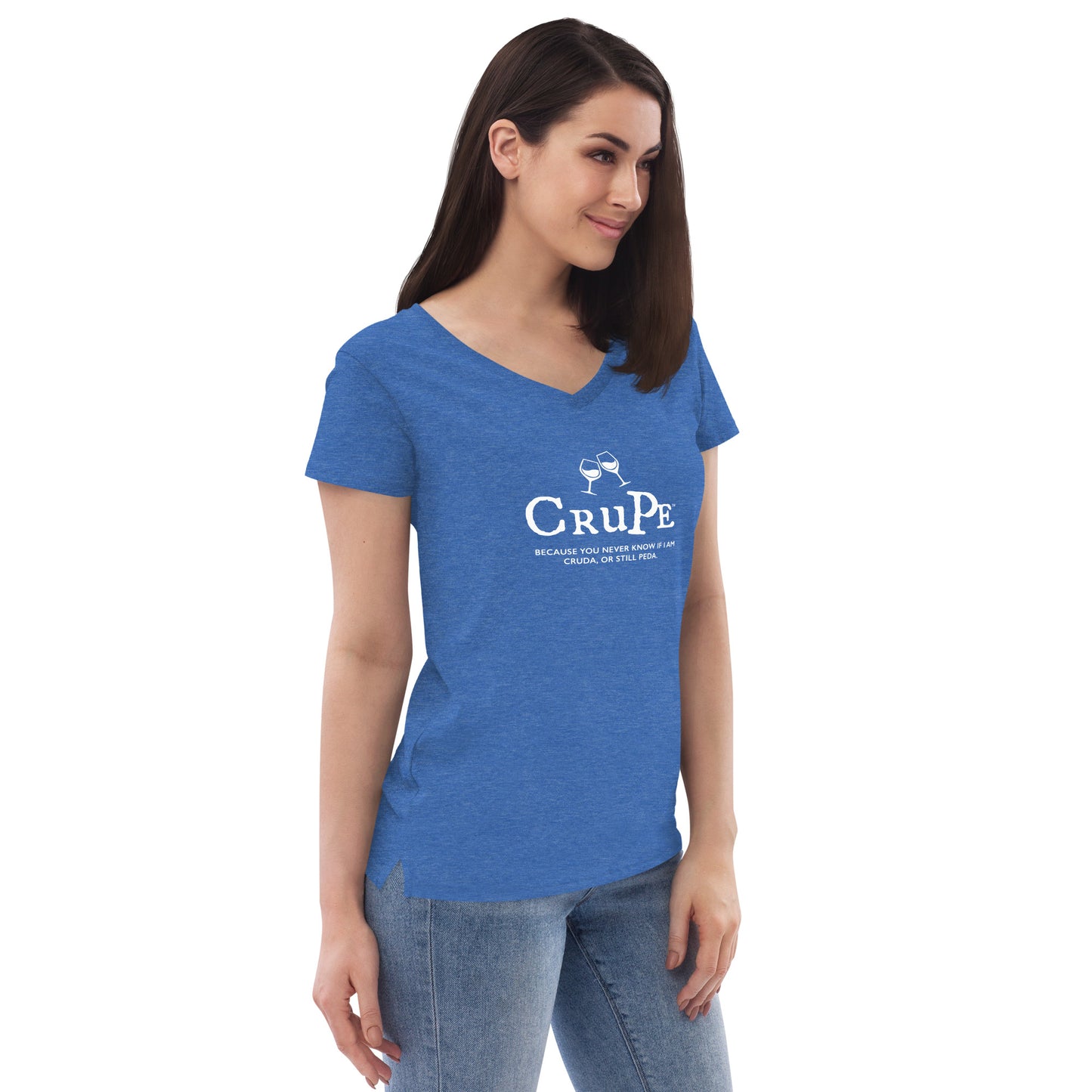 CruPe™ Signature Wine Women’s recycled v-neck t-shirt