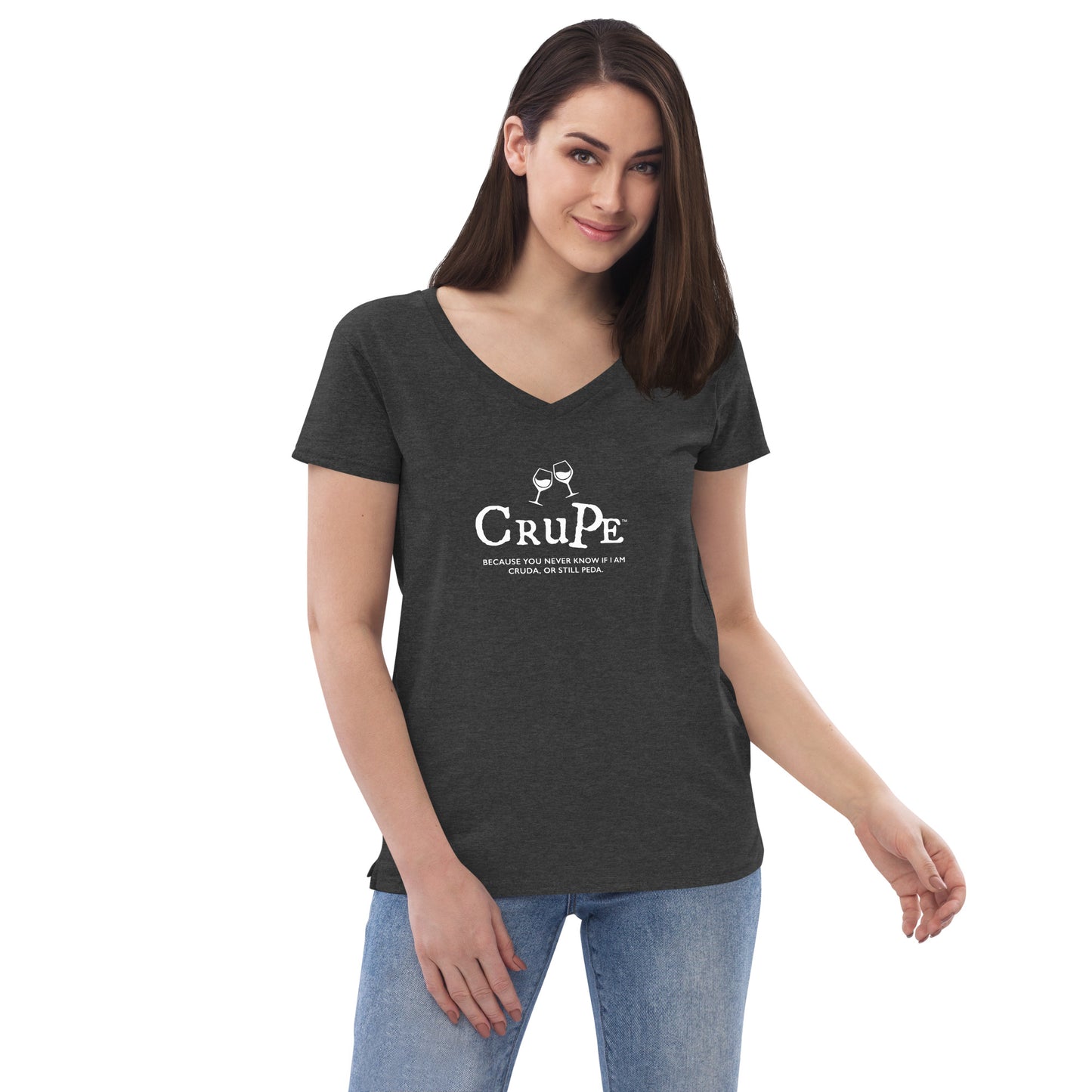 CruPe™ Signature Wine Women’s recycled v-neck t-shirt