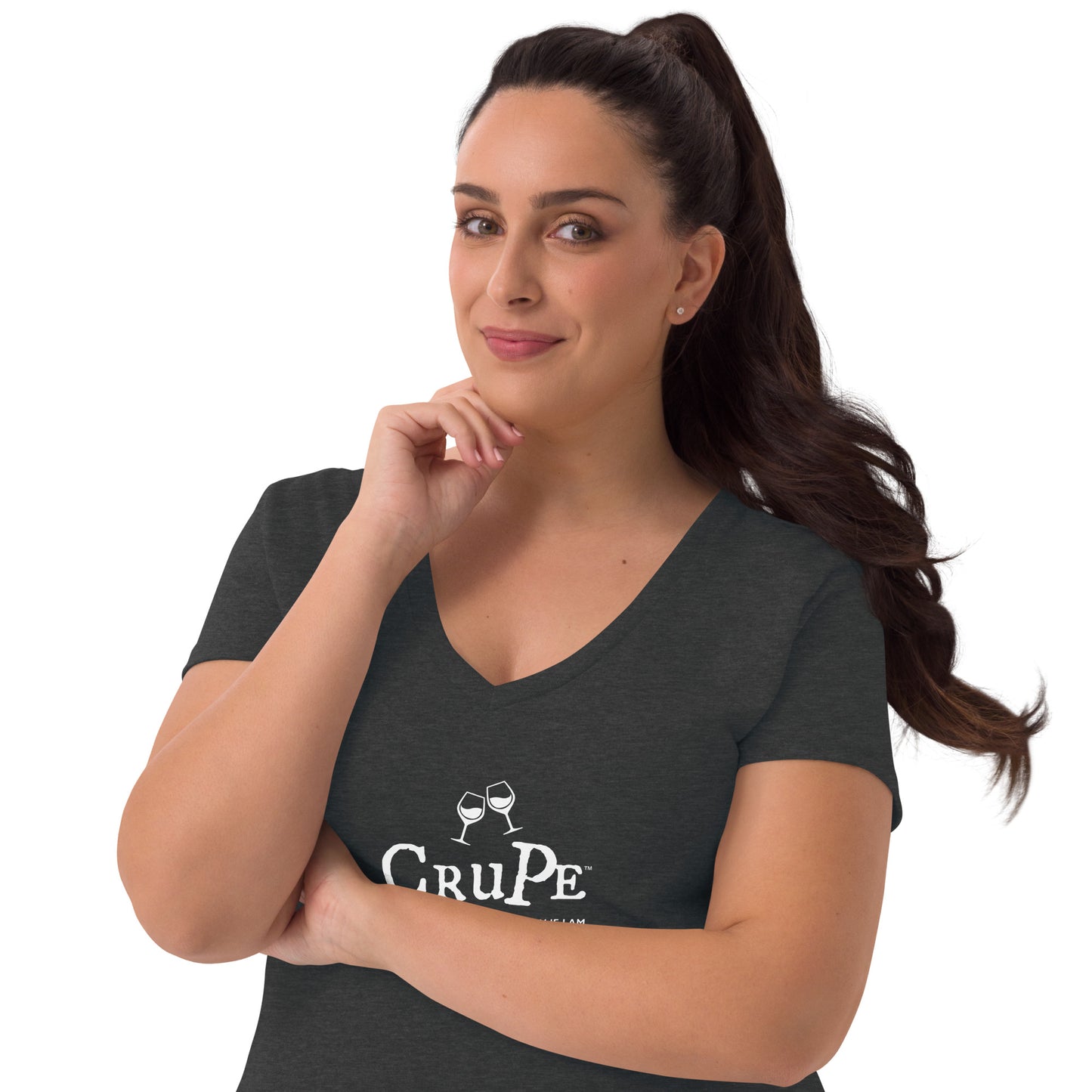 CruPe™ Signature Wine Women’s recycled v-neck t-shirt