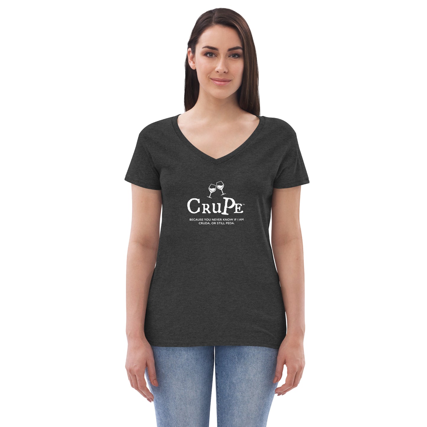 CruPe™ Signature Wine Women’s recycled v-neck t-shirt