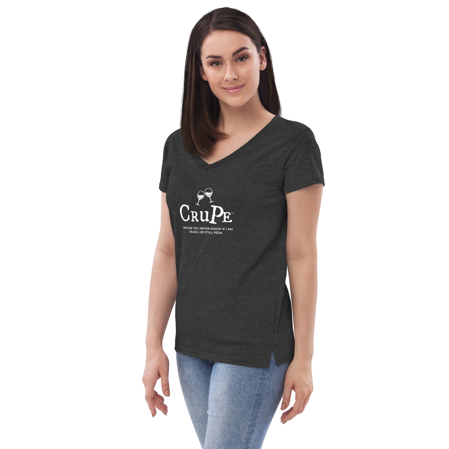 CruPe™ Signature Wine Women’s recycled v-neck t-shirt