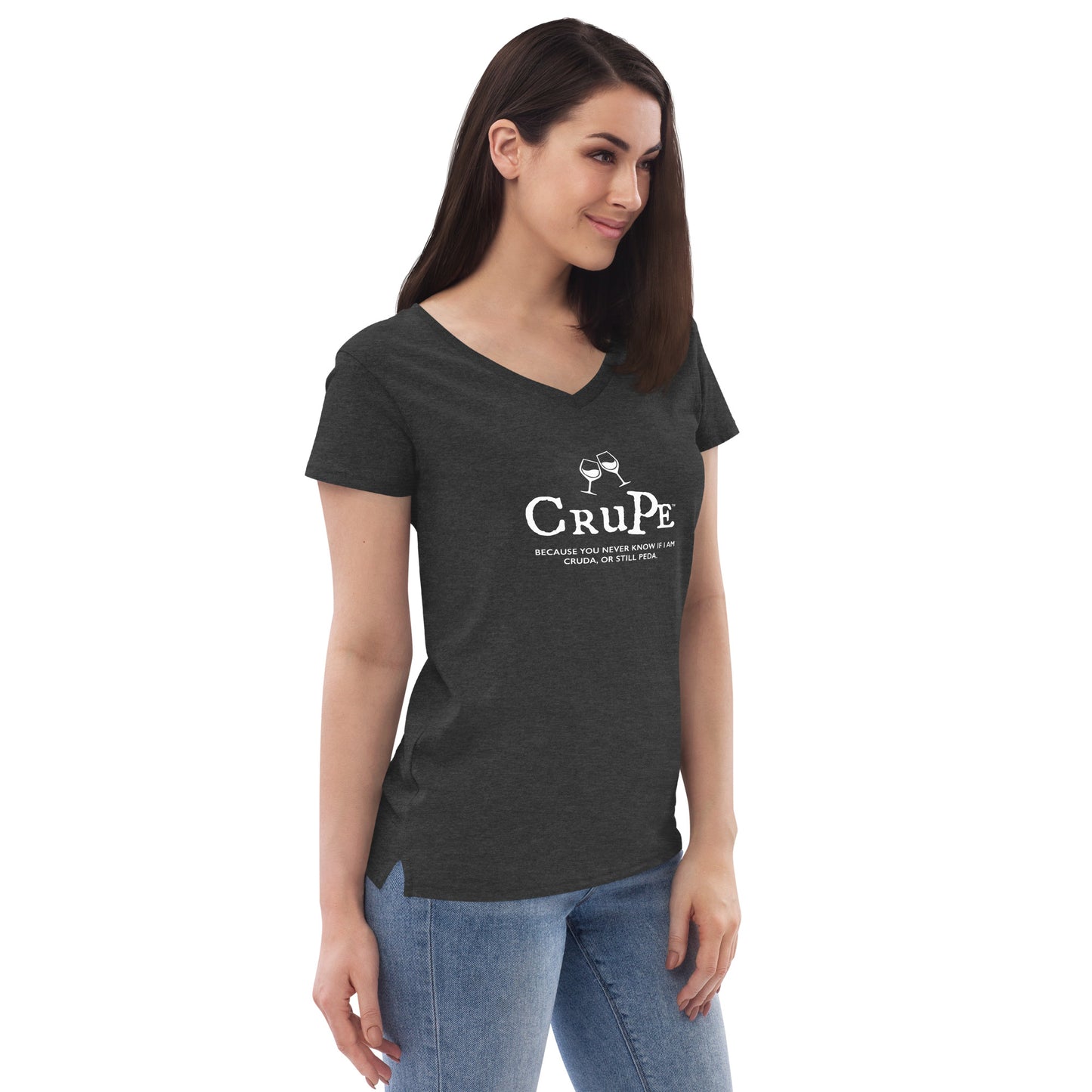 CruPe™ Signature Wine Women’s recycled v-neck t-shirt