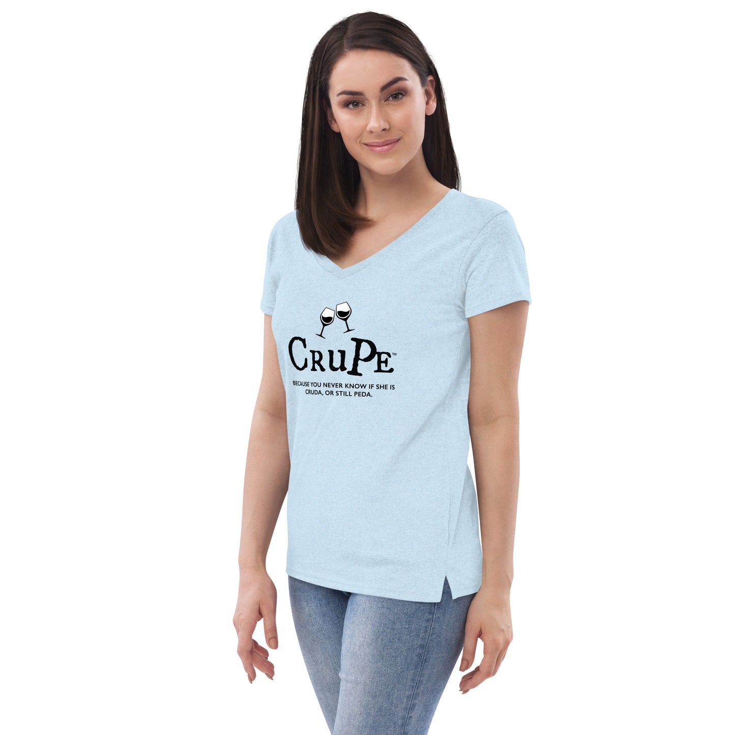 CruPe™ Signature Wine Women’s recycled v-neck t-shirt