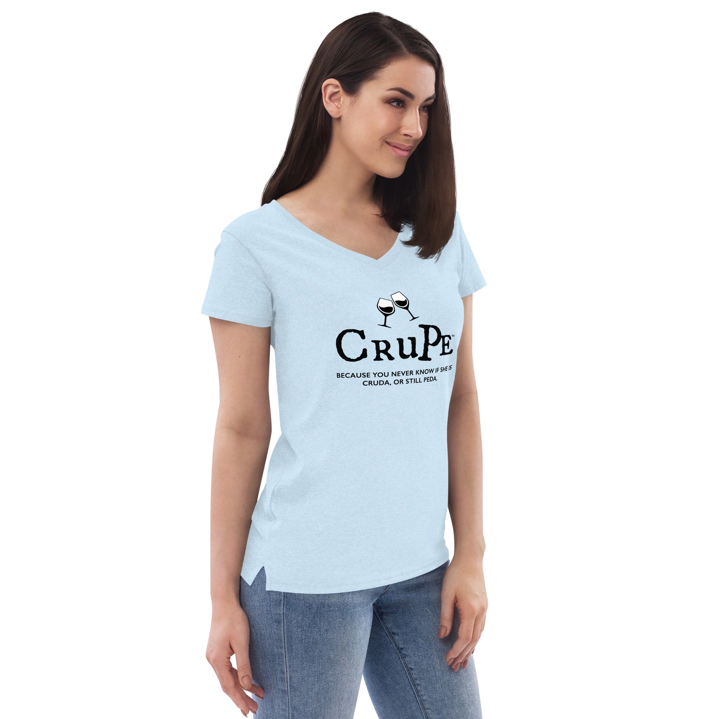 CruPe™ Signature Wine Women’s recycled v-neck t-shirt