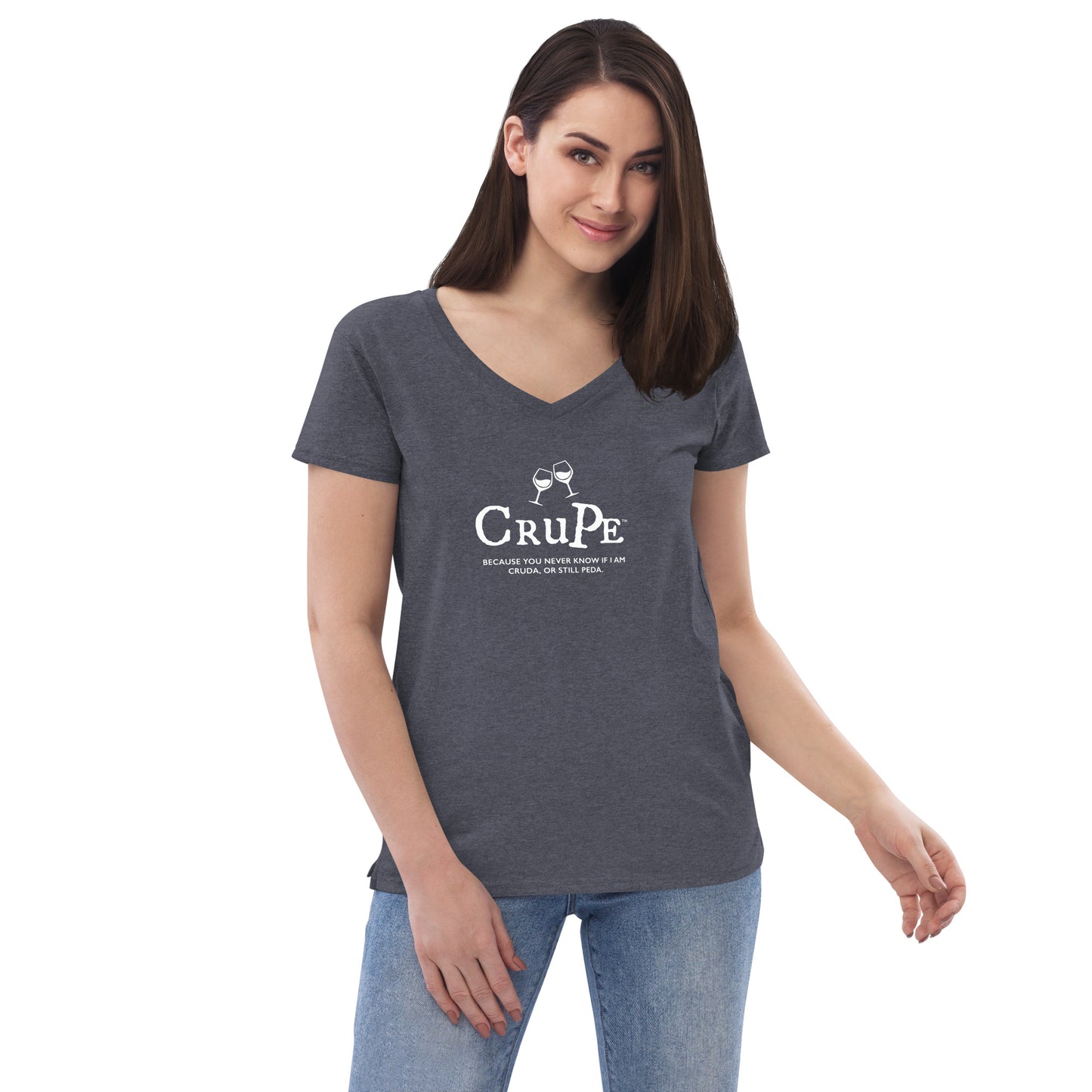 CruPe™ Signature Wine Women’s recycled v-neck t-shirt