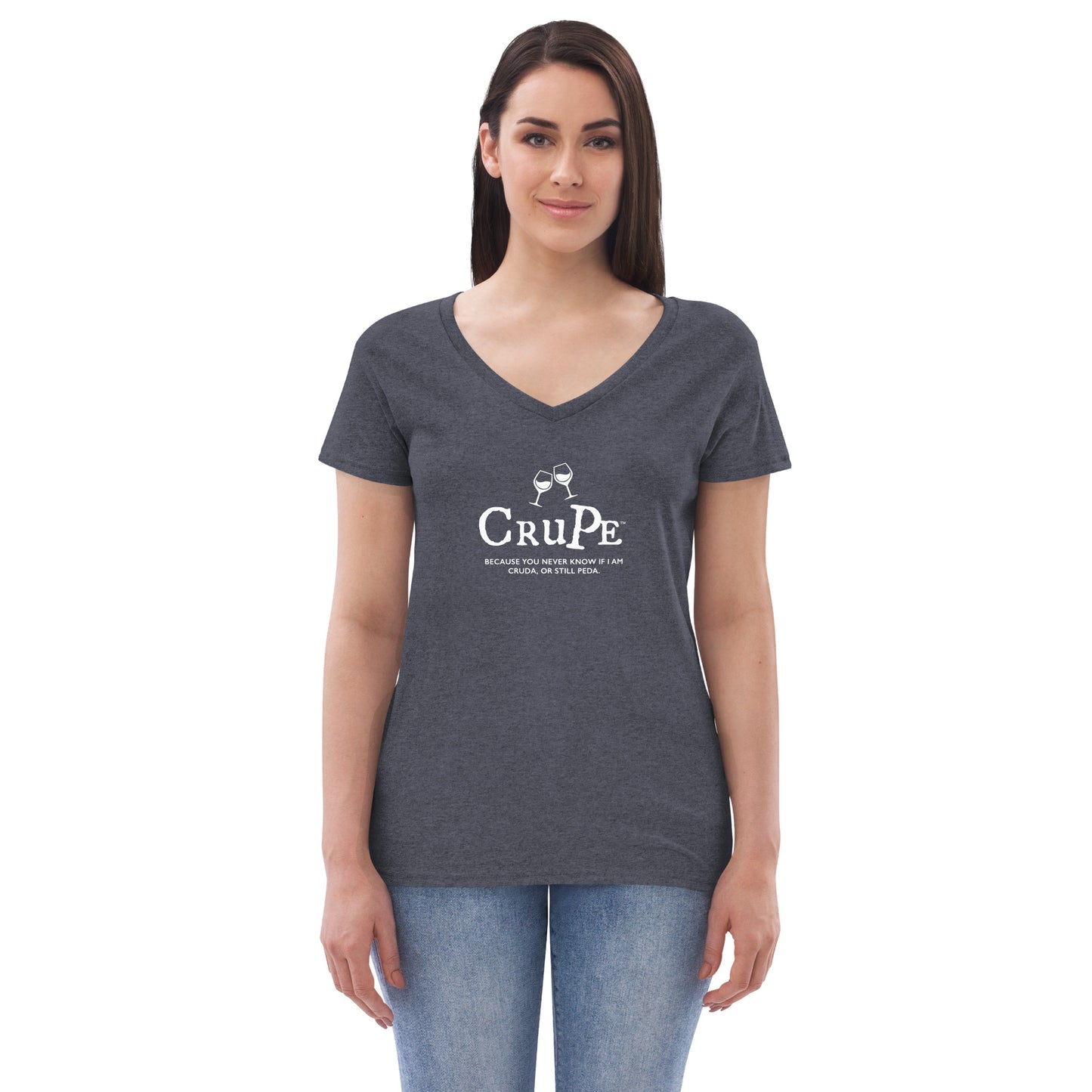 CruPe™ Signature Wine Women’s recycled v-neck t-shirt