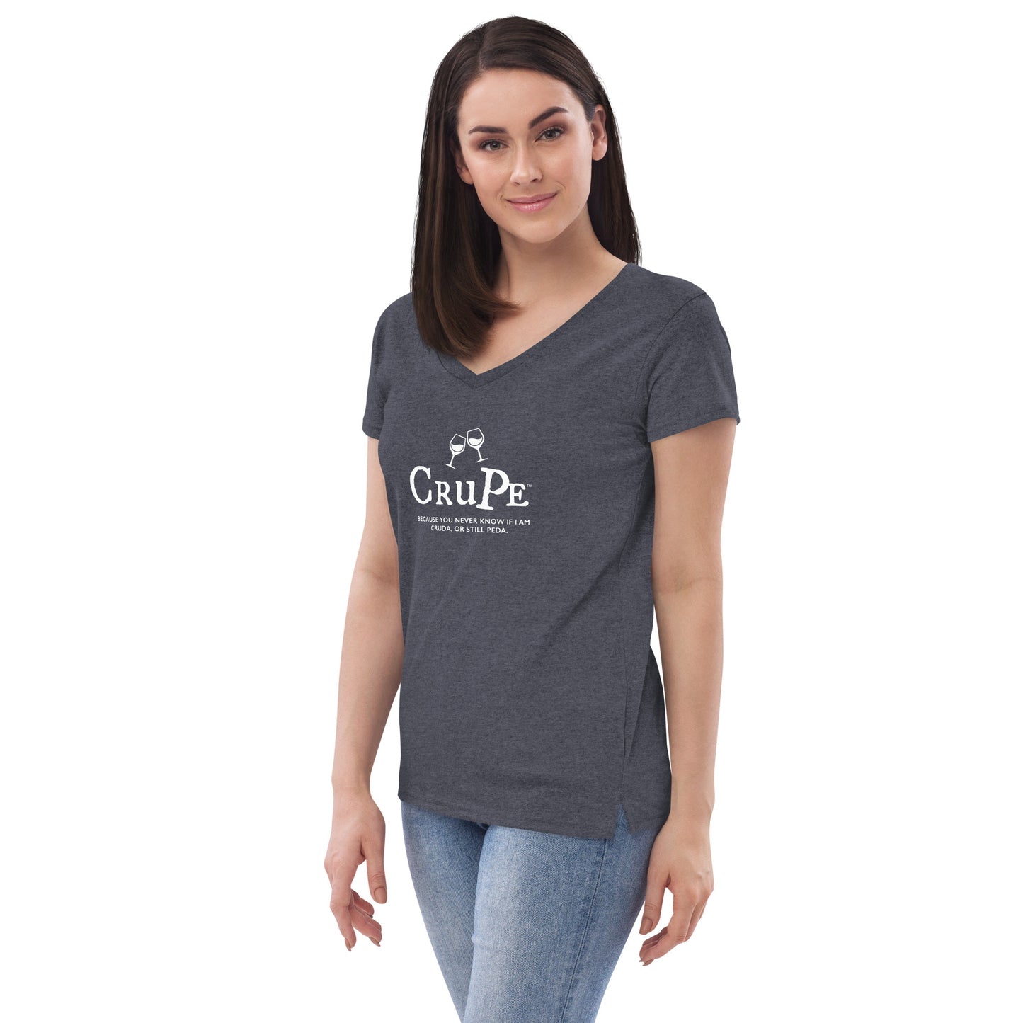 CruPe™ Signature Wine Women’s recycled v-neck t-shirt