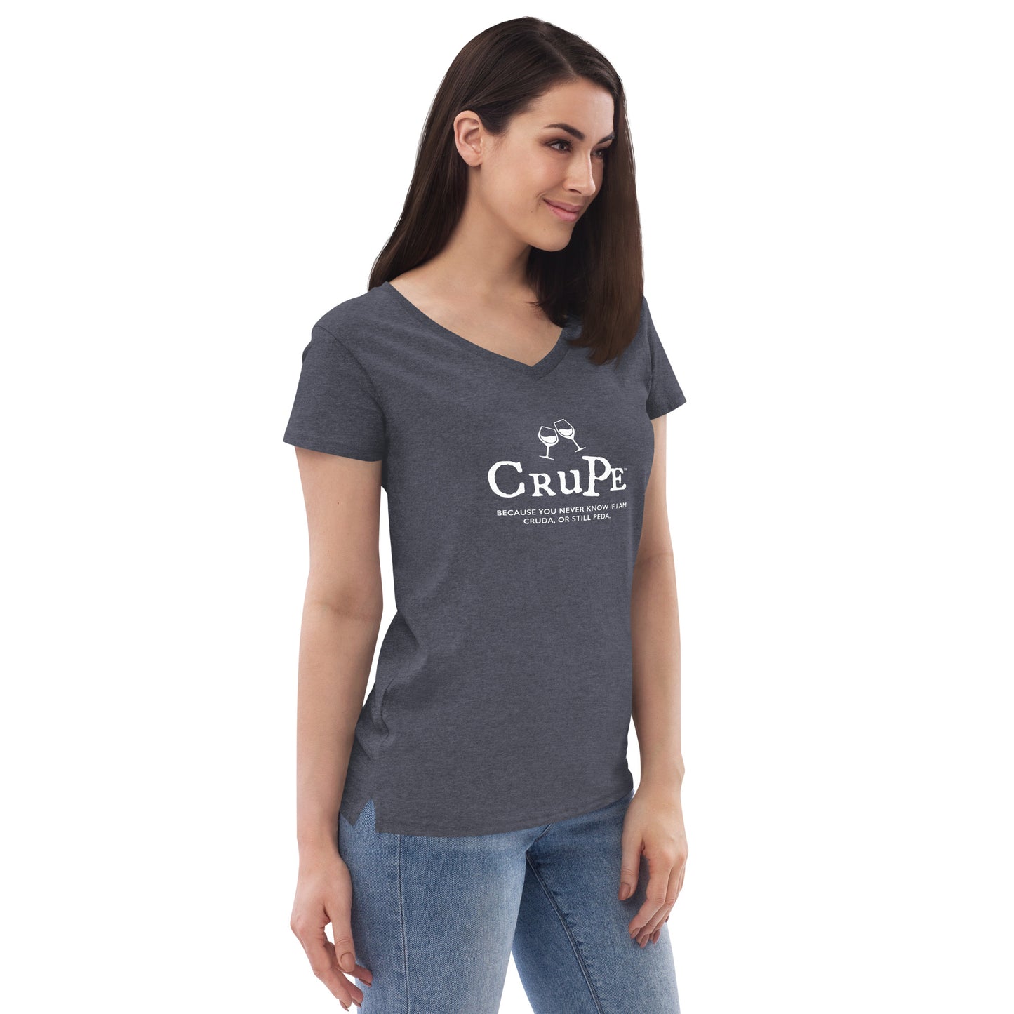 CruPe™ Signature Wine Women’s recycled v-neck t-shirt