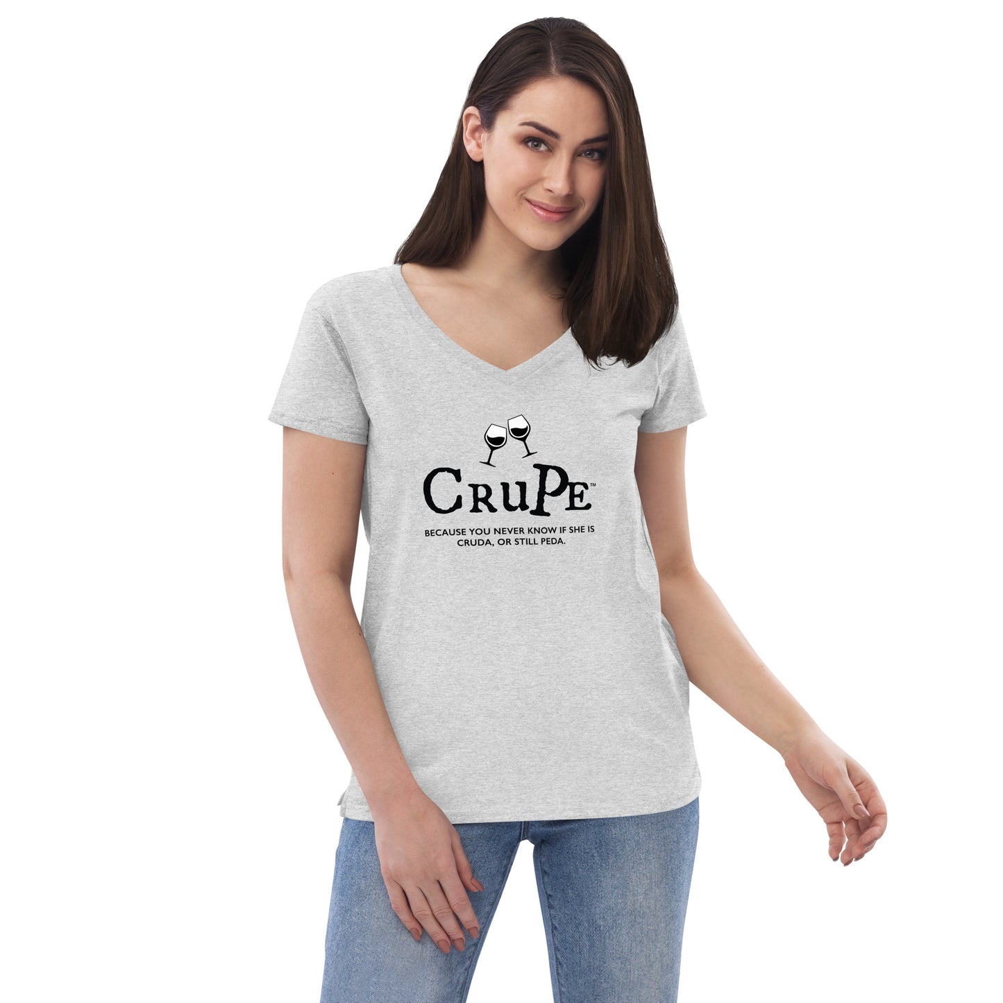 CruPe™ Signature Wine Women’s recycled v-neck t-shirt