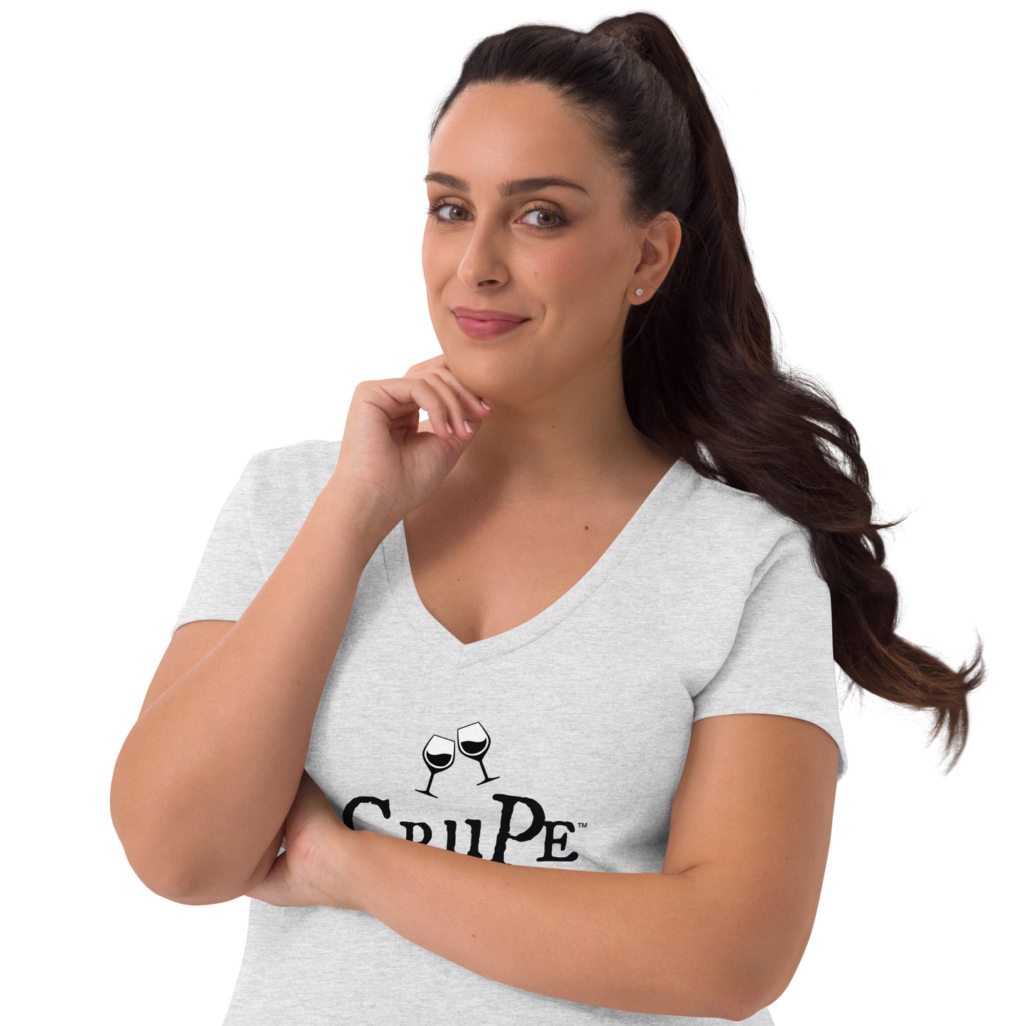 CruPe™ Signature Wine Women’s recycled v-neck t-shirt