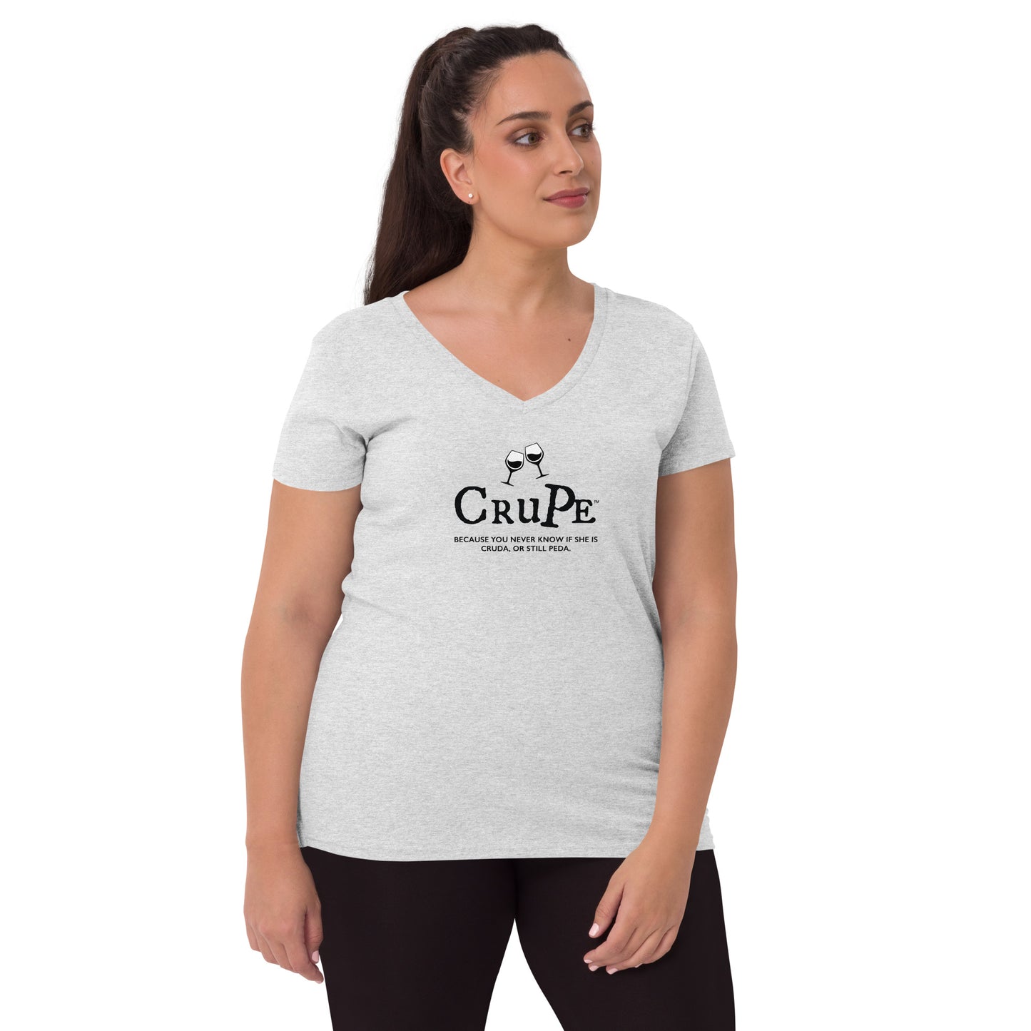 CruPe™ Signature Wine Women’s recycled v-neck t-shirt