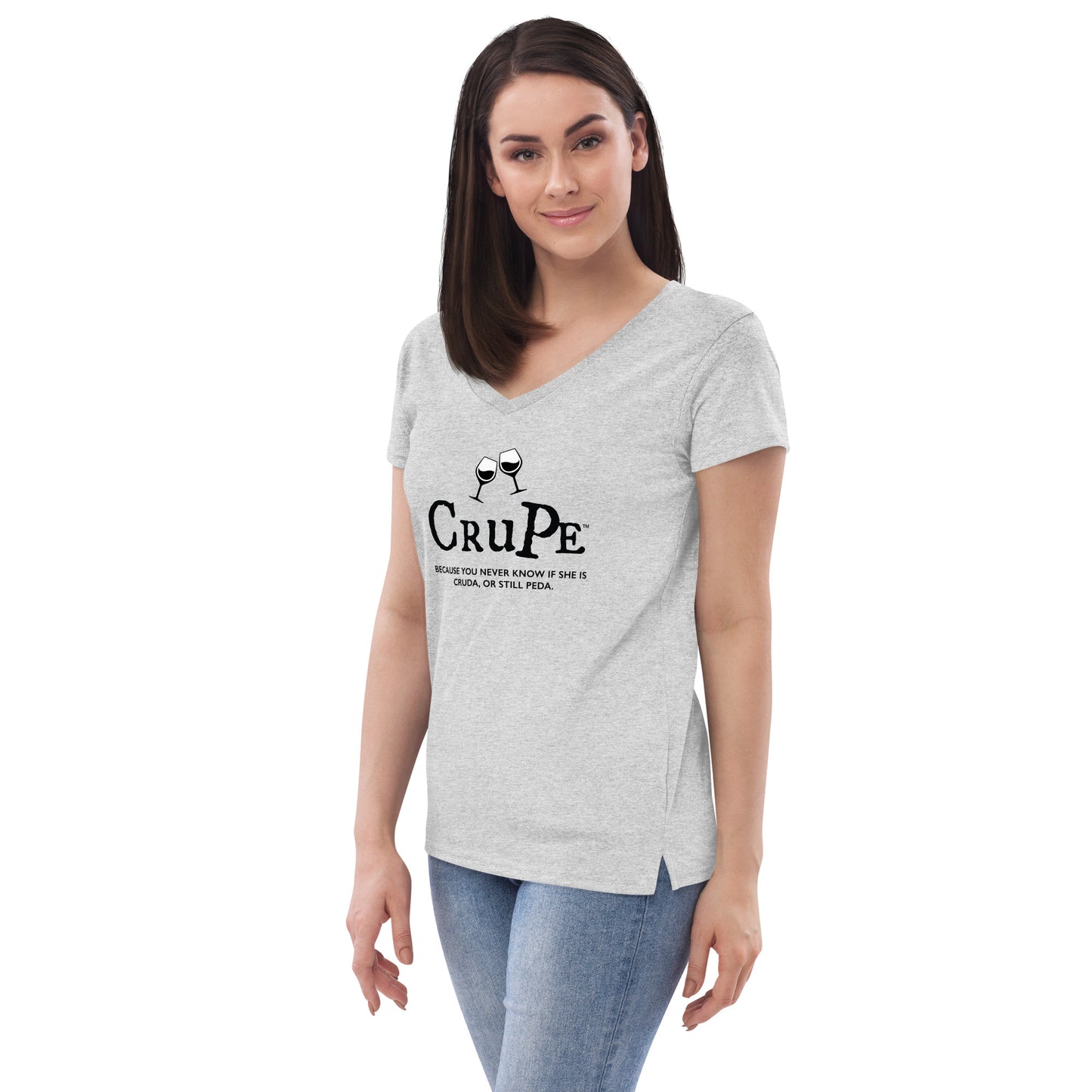 CruPe™ Signature Wine Women’s recycled v-neck t-shirt