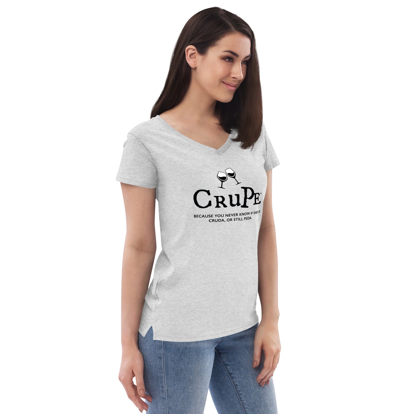 CruPe™ Signature Wine Women’s recycled v-neck t-shirt